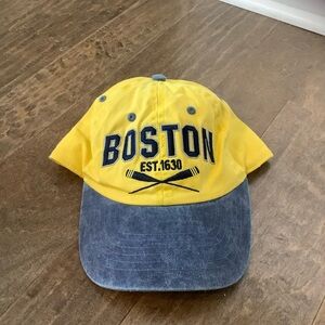 Boston EST. 1630 Mustard Yellow and Blue Adjustable Cap